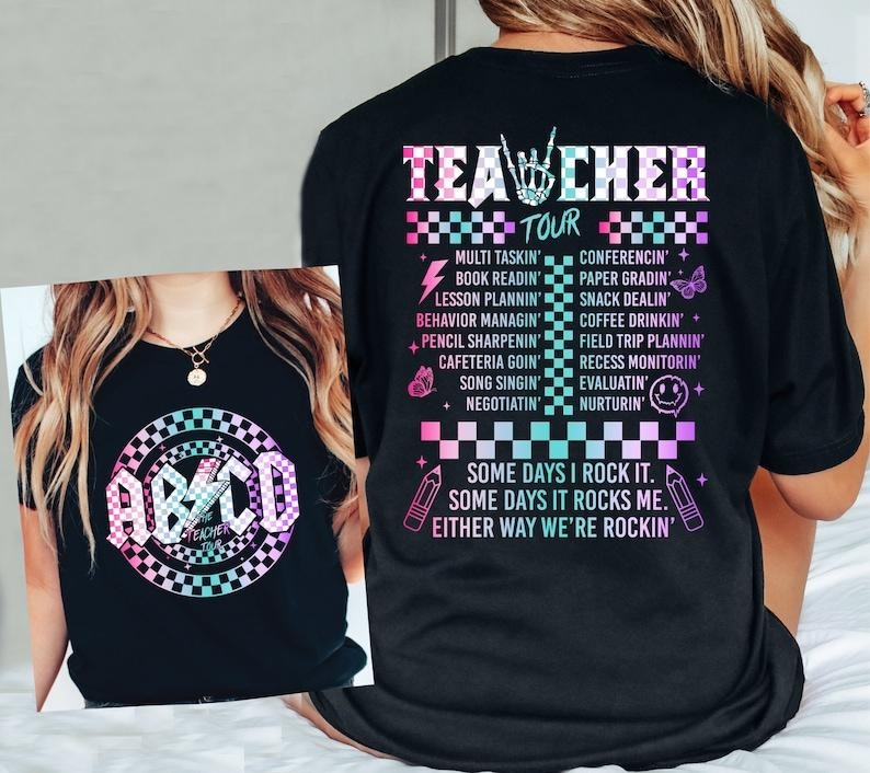 Retro Teacher Tour Shirt, ABCD Teacher Tour Shirt, End of Year Shirt, Teacher Gift, Back To School Shirt, gift for...