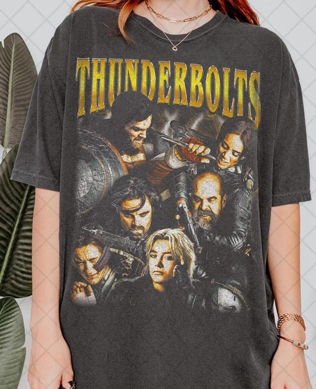 [SALE UP TO 40%] Retro 90's Comfort Colors Thunderbolts* T-Shirt, Yelena Belova Bucky Barnes Movie Fan Bootleg Tee...