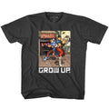 Street Fighter Youth S/S T-Shirt - Grow Up - Heather Black Heather Hoodie, Sweatshirt | CiraTrend.com
