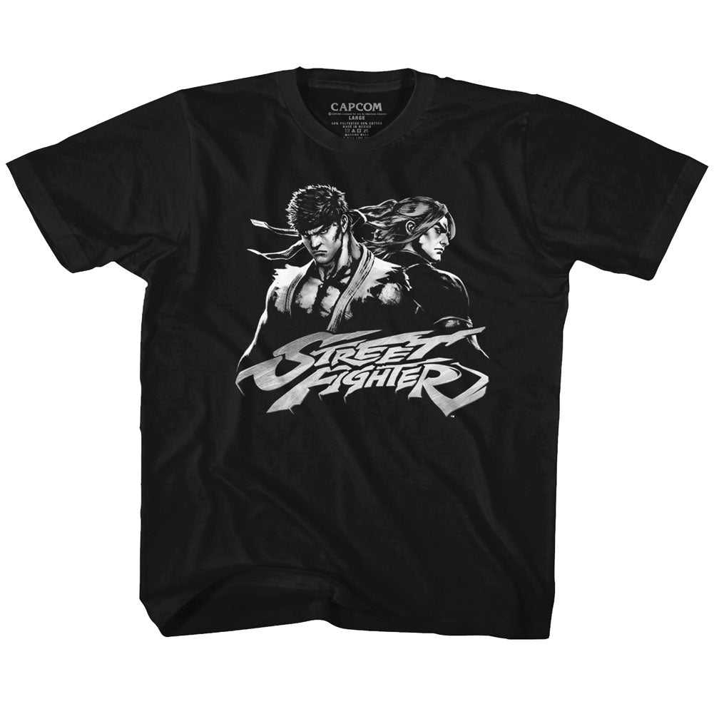 Street Fighter Toddler S/S T-Shirt - Two Dudes - Solid Black Hoodie, Sweatshirt | CiraTrend.com