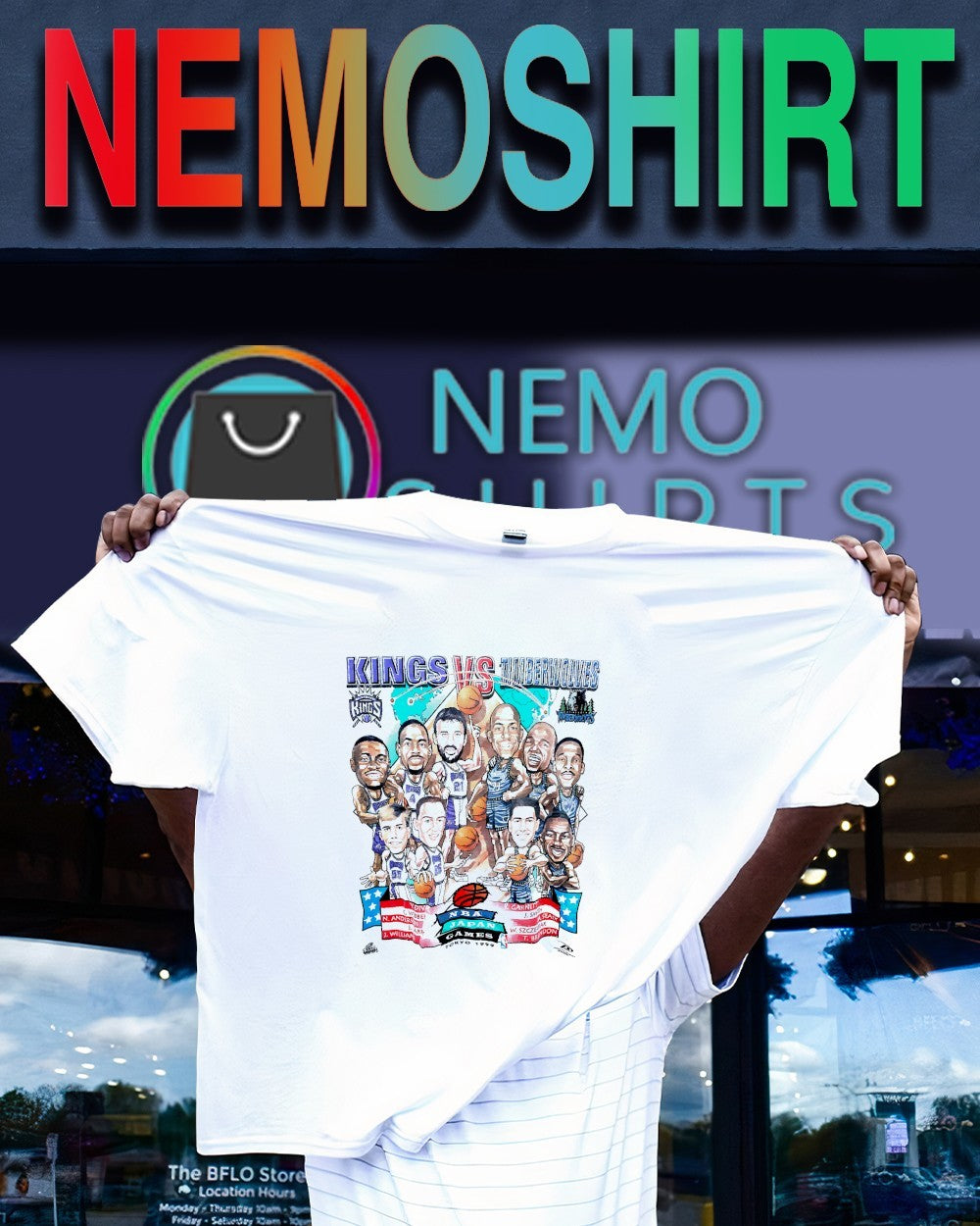 Sacramento Kings and Minnesota Timberwolves NBA Japan Games Tokyo 1999 shirt