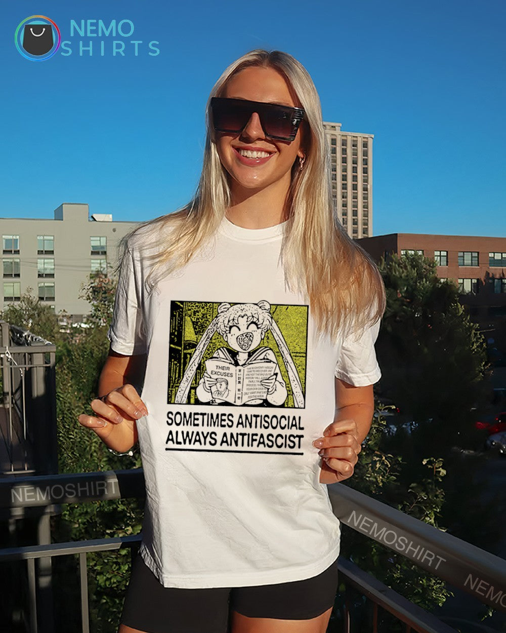 Sailor Moon Their Excuses Trump sometimes antisocial always antifascist shirt