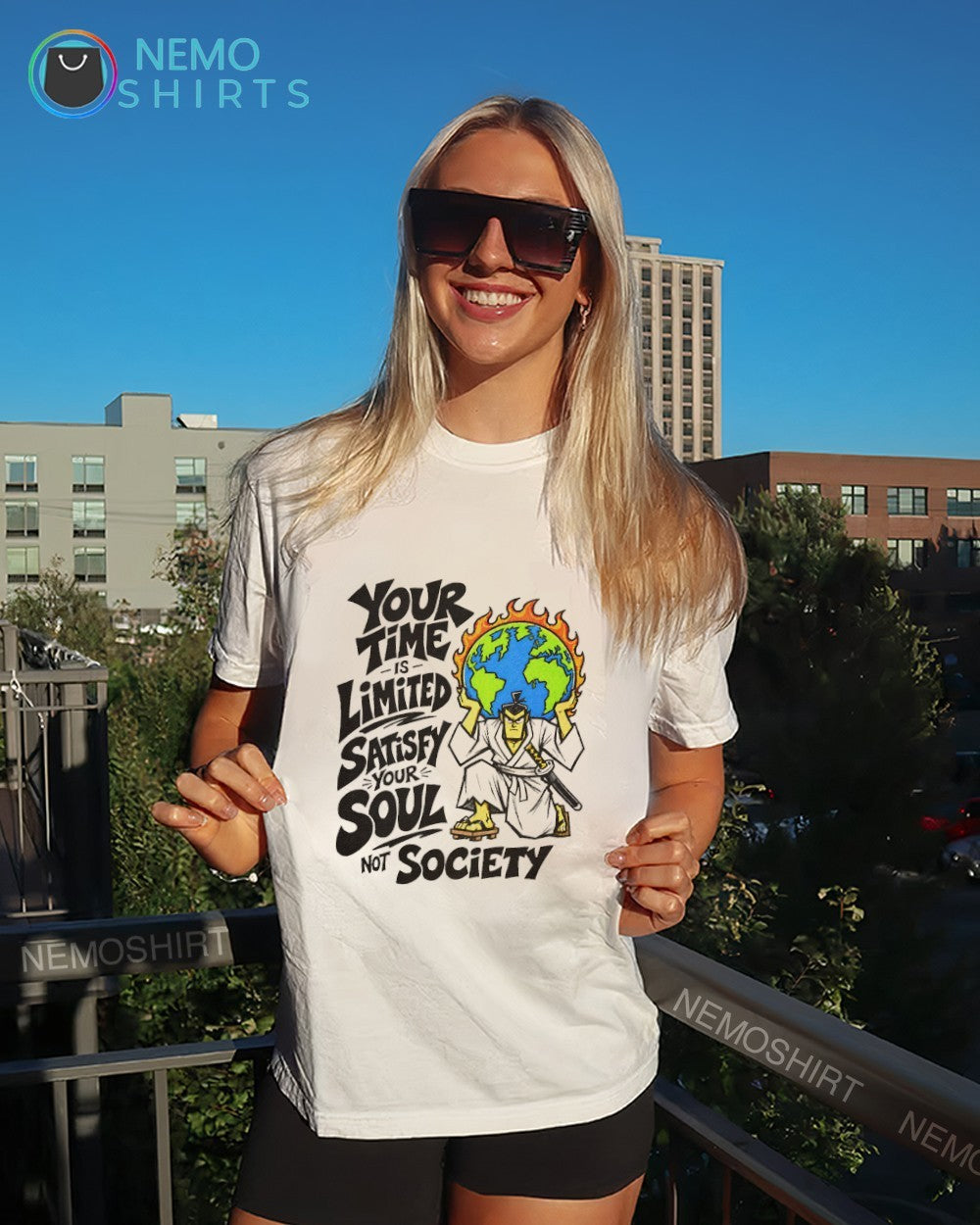 Samurai Jack globe your time limited satisfy soul not society shirt