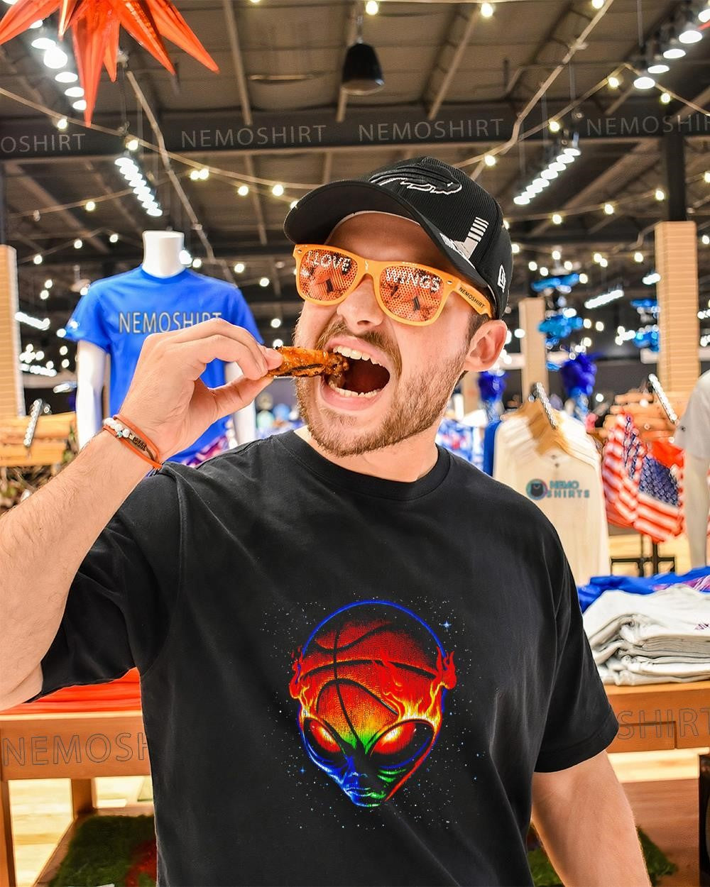 San Antonio Spurs Wemby psychedelic alien head graphic shirt