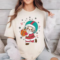 Santa Football Comfort Colors T-Shirt, Christmas Football Shirt, Funny Santa Claus Sports T-Shirt Hoodie, Sweatshirt