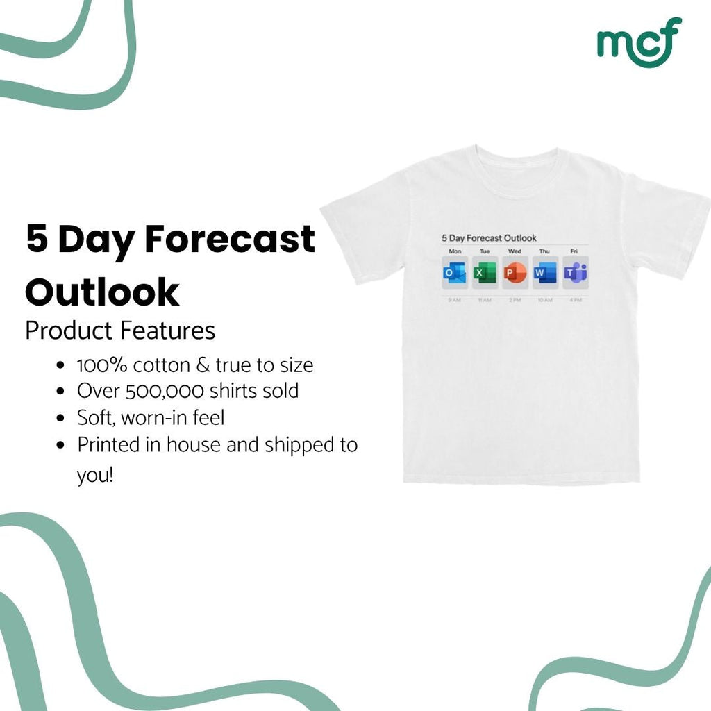 5 Day Forecast Outlook T Shirt Hoodie, Sweatshirt | CiraTrend.com (Image 3)