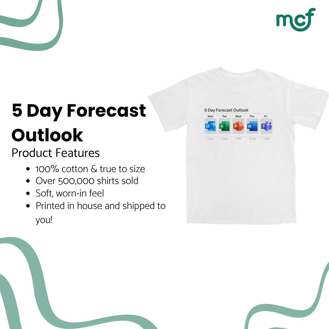 5 Day Forecast Outlook T Shirt Hoodie, Sweatshirt | CiraTrend.com (Image 3)