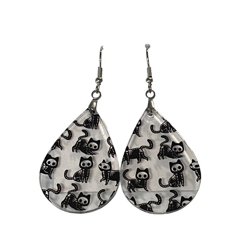 Skelli Cat Teardrop Earring T-Shirts, Hoodie, Sweatshirt | CiraTrend.com