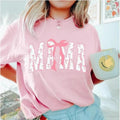 Soft Mama Tee Shirt, Coquette Pink Bow T-Shirt, Mother's Day Gift, Coquette Mama Ribbon Tshirt, Trendy Mom Shirt,...