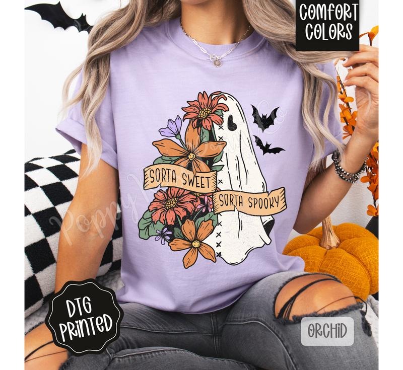 Sorta Sweet Sorta Spooky Comfort Colors, Trendy Women's Halloween Tshirt Hoodie, Sweatshirt | CiraTrend.com