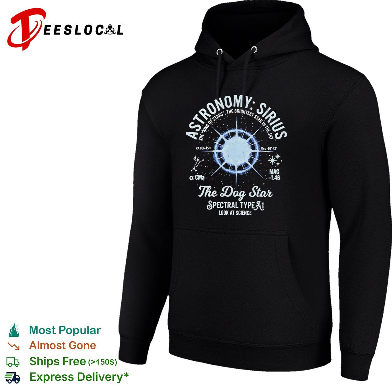 Space diagram astronomy Sirius the dog star shirt
