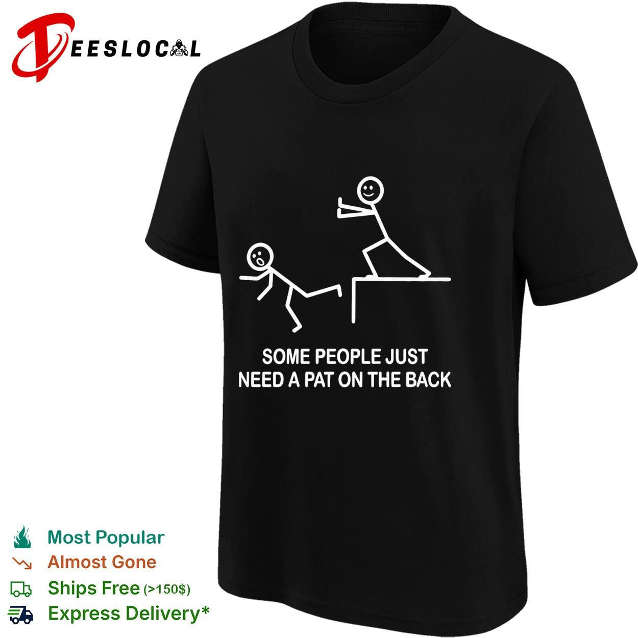 Stick figure some people just need a pat on the back cliff push shirt