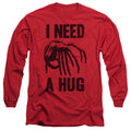 Alien Need A Hug Mens Long Sleeve Shirt Red Hoodie, Sweatshirt | CiraTrend.com