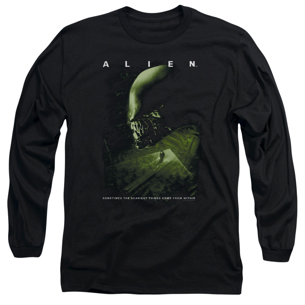 Alien Lurk Mens Long Sleeve Shirt Black Hoodie, Sweatshirt | CiraTrend.com
