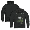 Alien Take A Peak Back Print Zipper Mens Hoodie Black T-Shirts, Sweatshirt | CiraTrend.com