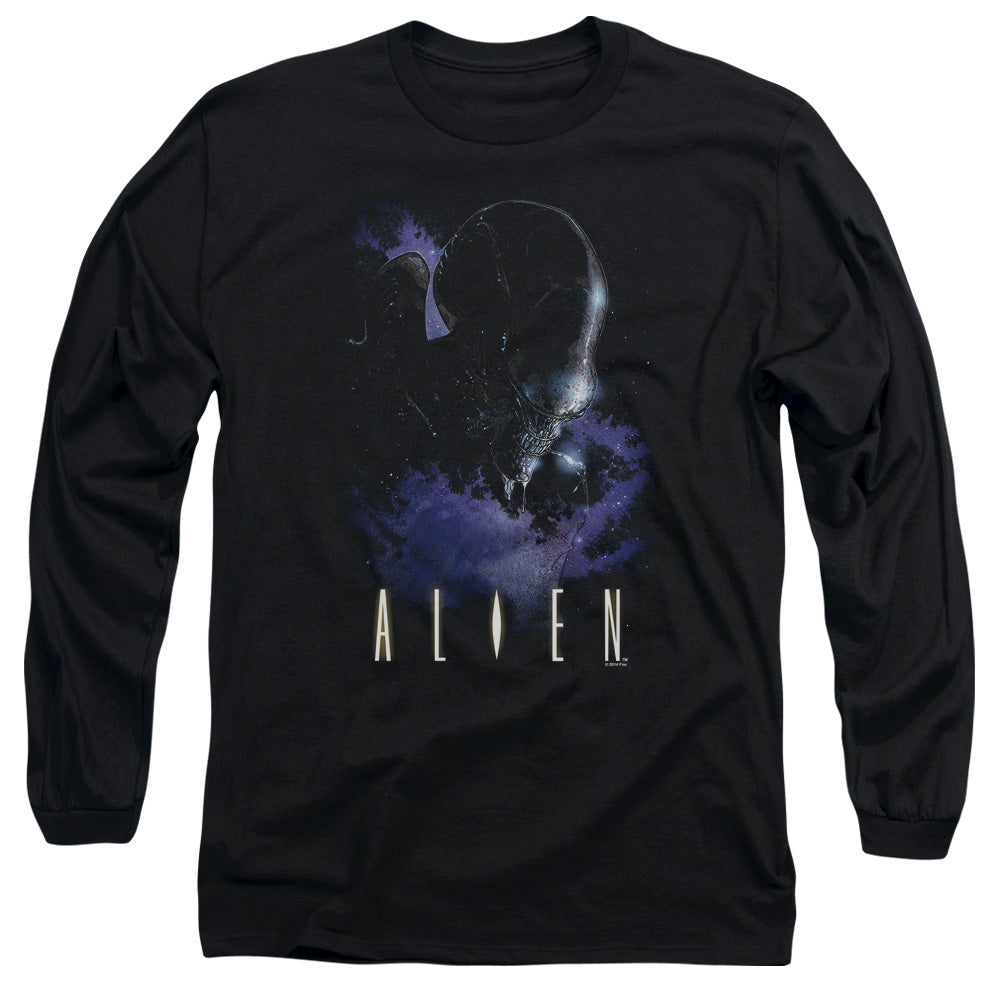 Alien In Space Mens Long Sleeve Shirt Black Hoodie, Sweatshirt | CiraTrend.com