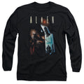 Alien Around The Corner Mens Long Sleeve Shirt Black Hoodie, Sweatshirt | CiraTrend.com