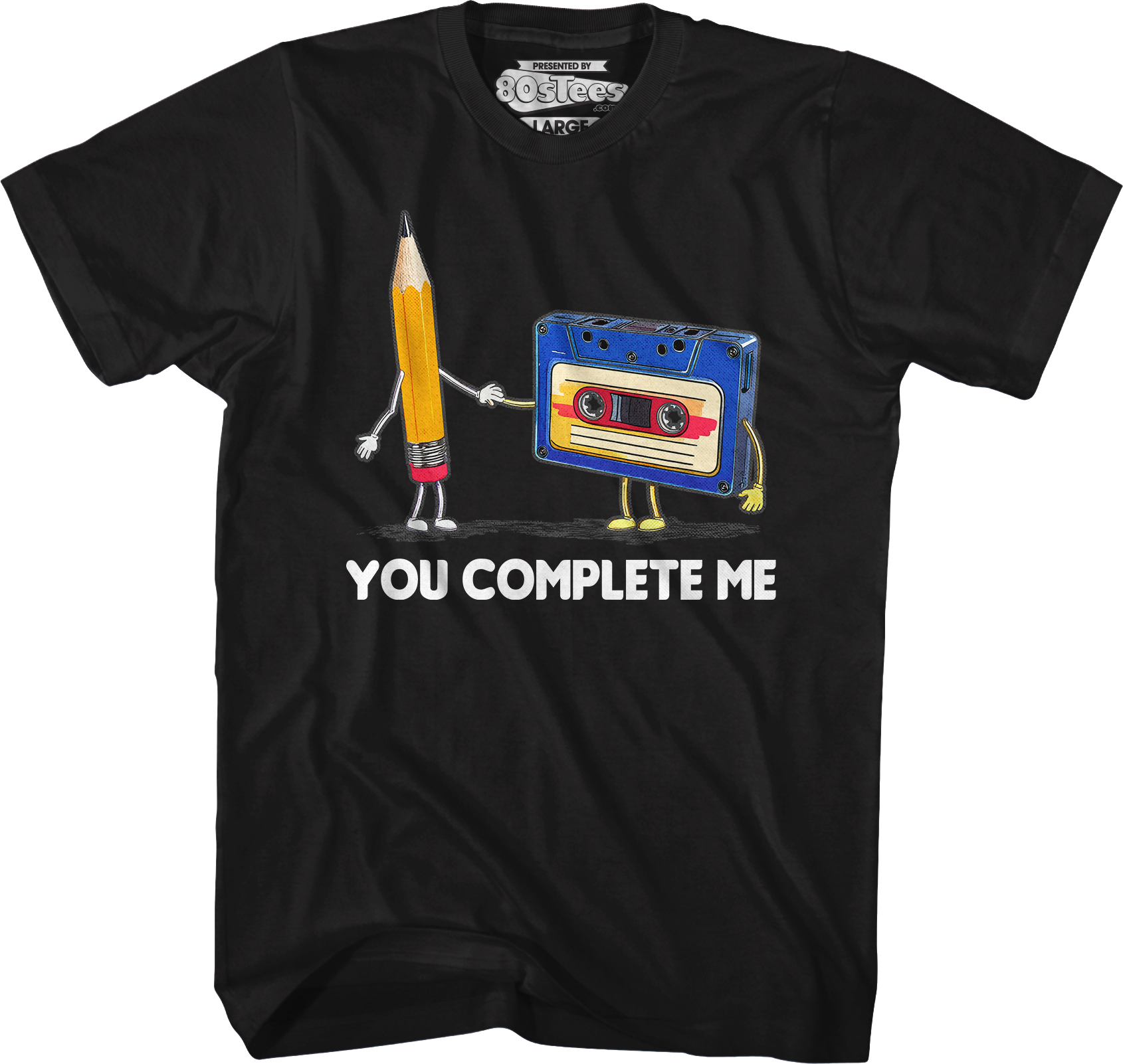 You Complete Me Pencil & Cassette T-Shirt Hoodie, Sweatshirt | CiraTrend.com (Image 5)