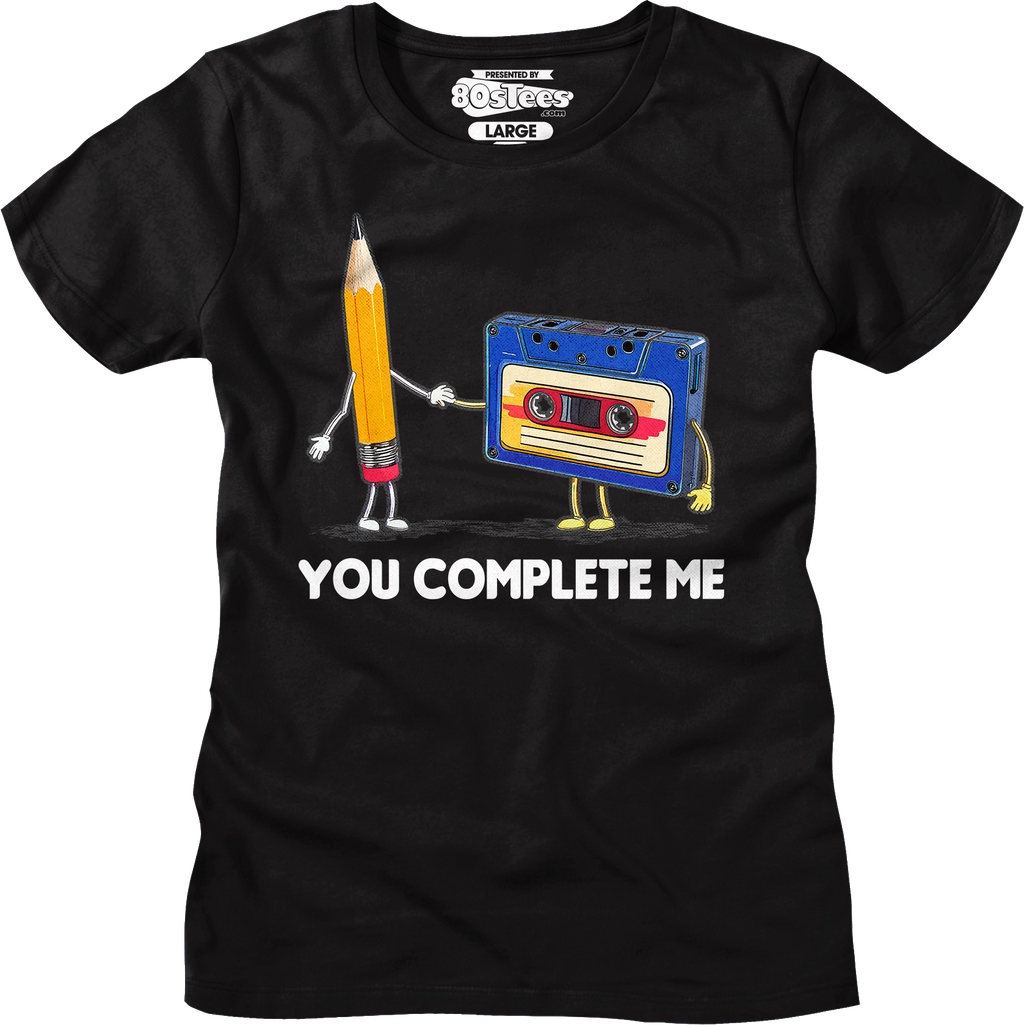 Womens You Complete Me Pencil & Cassette Shirt Hoodie, Sweatshirt | CiraTrend.com (Image 5)