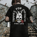 THANKS FOR NOTHING Skull Carrying a Rose Black Print T-shirt, Sweatshirt, Hoodie,  Oversized S-5Xl, Unisex Shirt, Today...