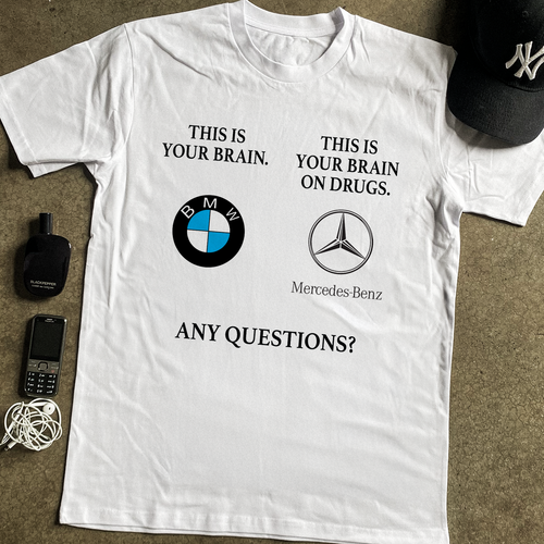 'YOUR BRAIN ON DRUGS' LUXURY CAR HEAVYWEIGHT T-SHIRT - WHITE Hoodie, Sweatshirt | CiraTrend.com
