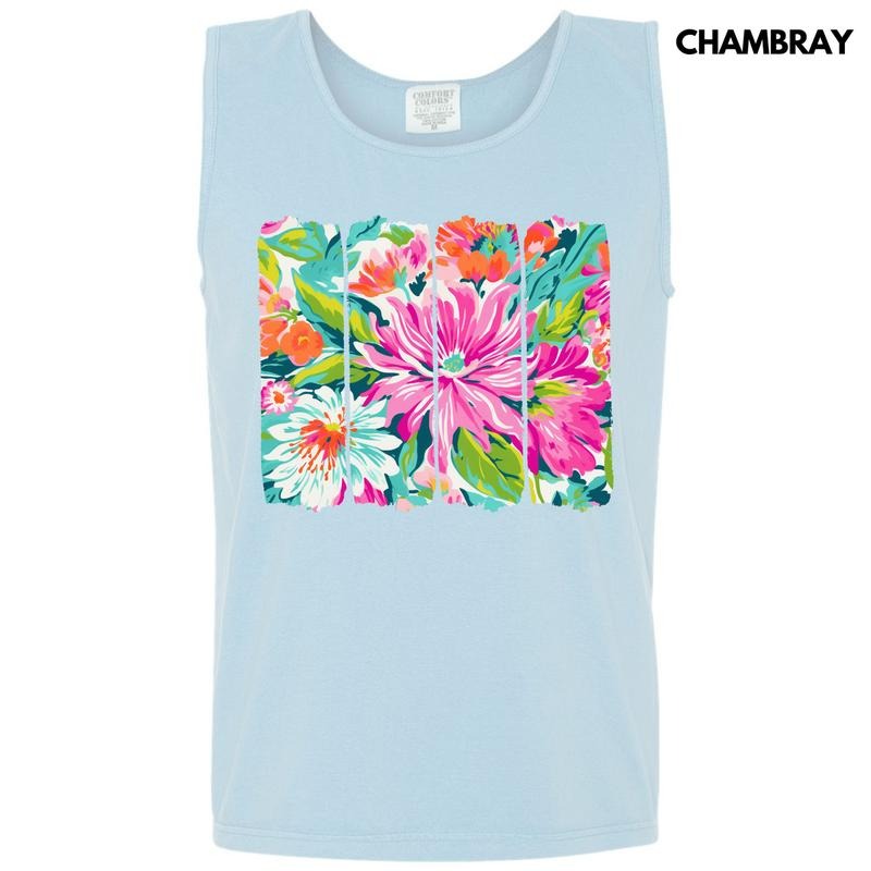 Tank Top - Flower Artwork Comfort Colors Tank Top 'NLB' T-Shirts, Hoodie, Sweatshirt | CiraTrend.com