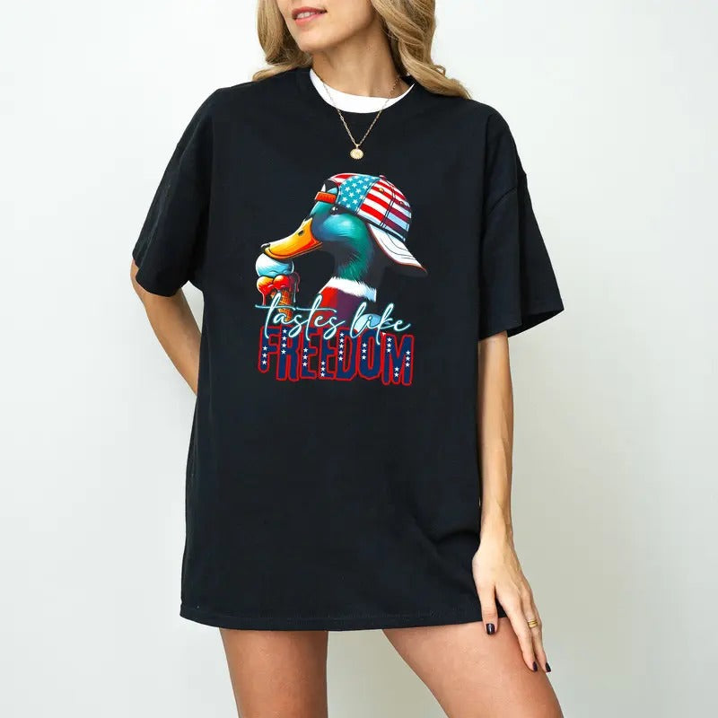 Tastes Like Freedom Goose Shirt, Independence Day Shirt, Goose Flag Shirt, Fourth of July Tee, Americans Tee, 4th of July...