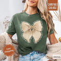 Thankful Bow Shirt Comfort Colors, Coquette Thanksgiving Tshirt,  Women's Fall Tee Hoodie, Sweatshirt | CiraTrend.com