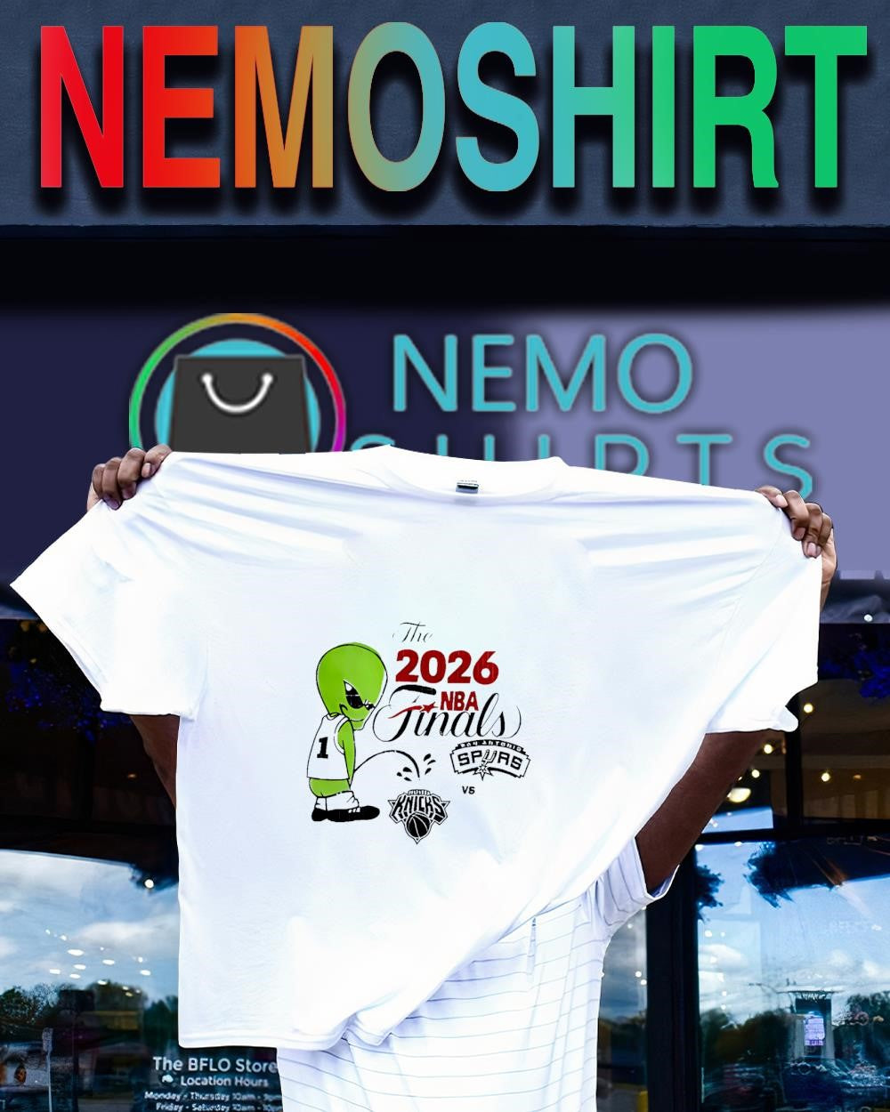 The 2026 Finals Spurs vs Knicks alien player shirt