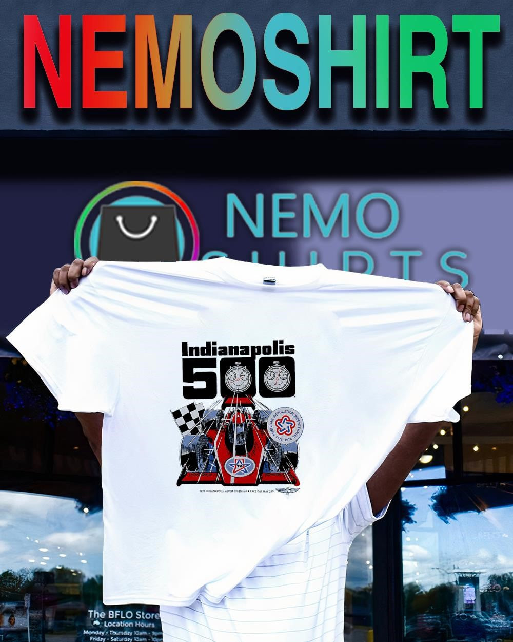The 60th Indianapolis 500 1976 logo greatest spectacle in racing shirt