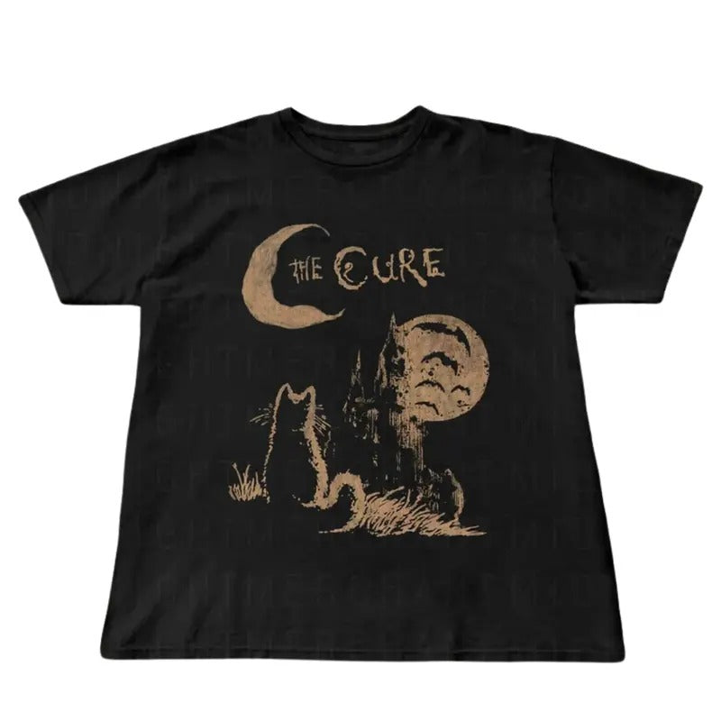 The Cure Gothic Cat T-Shirt - 90s Alt Indie Rock -  Cat Lover gifts, the cure fan gifts Hoodie, Sweatshirt | CiraTrend.com