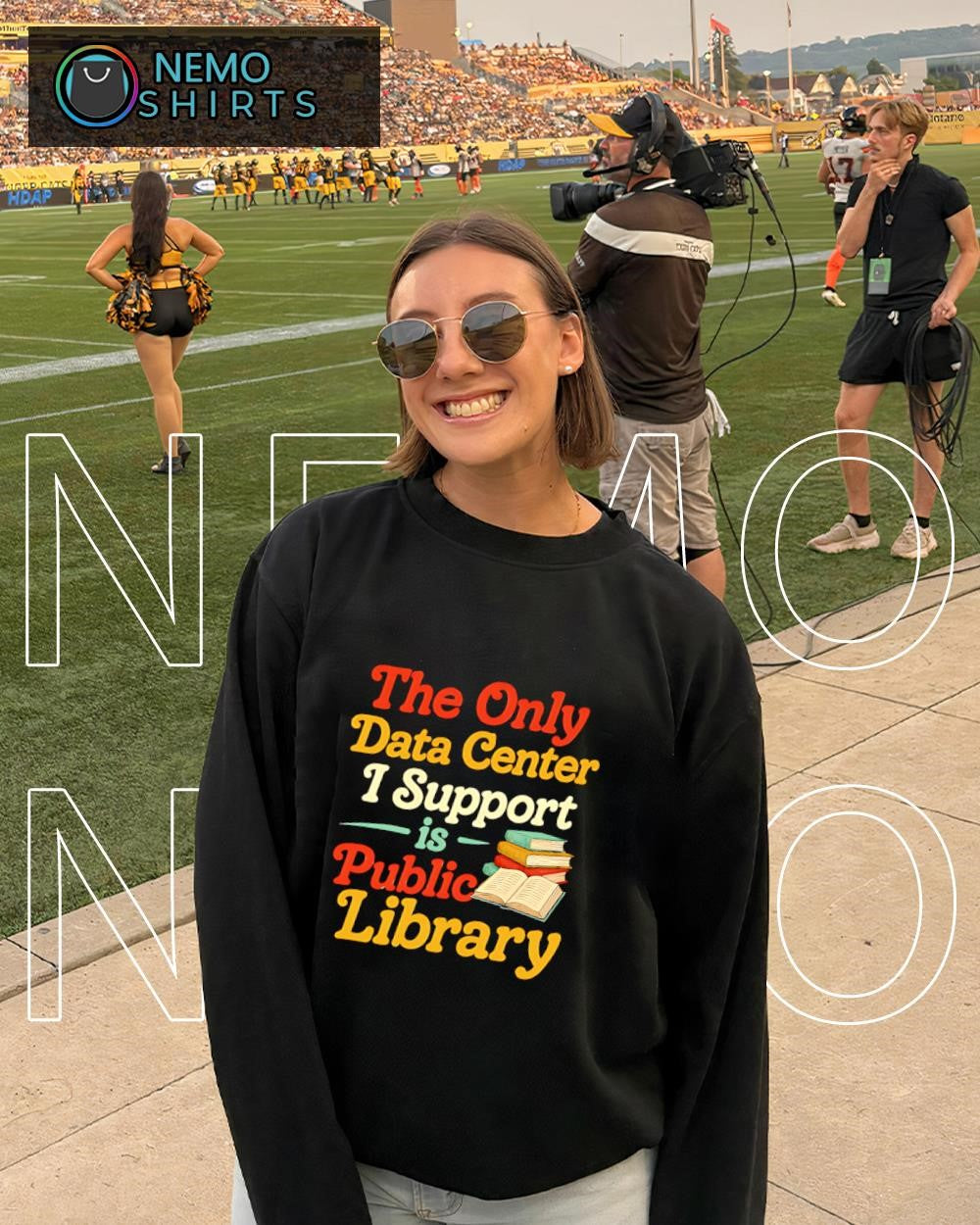 The only data center I support is public library stacked books shirt
