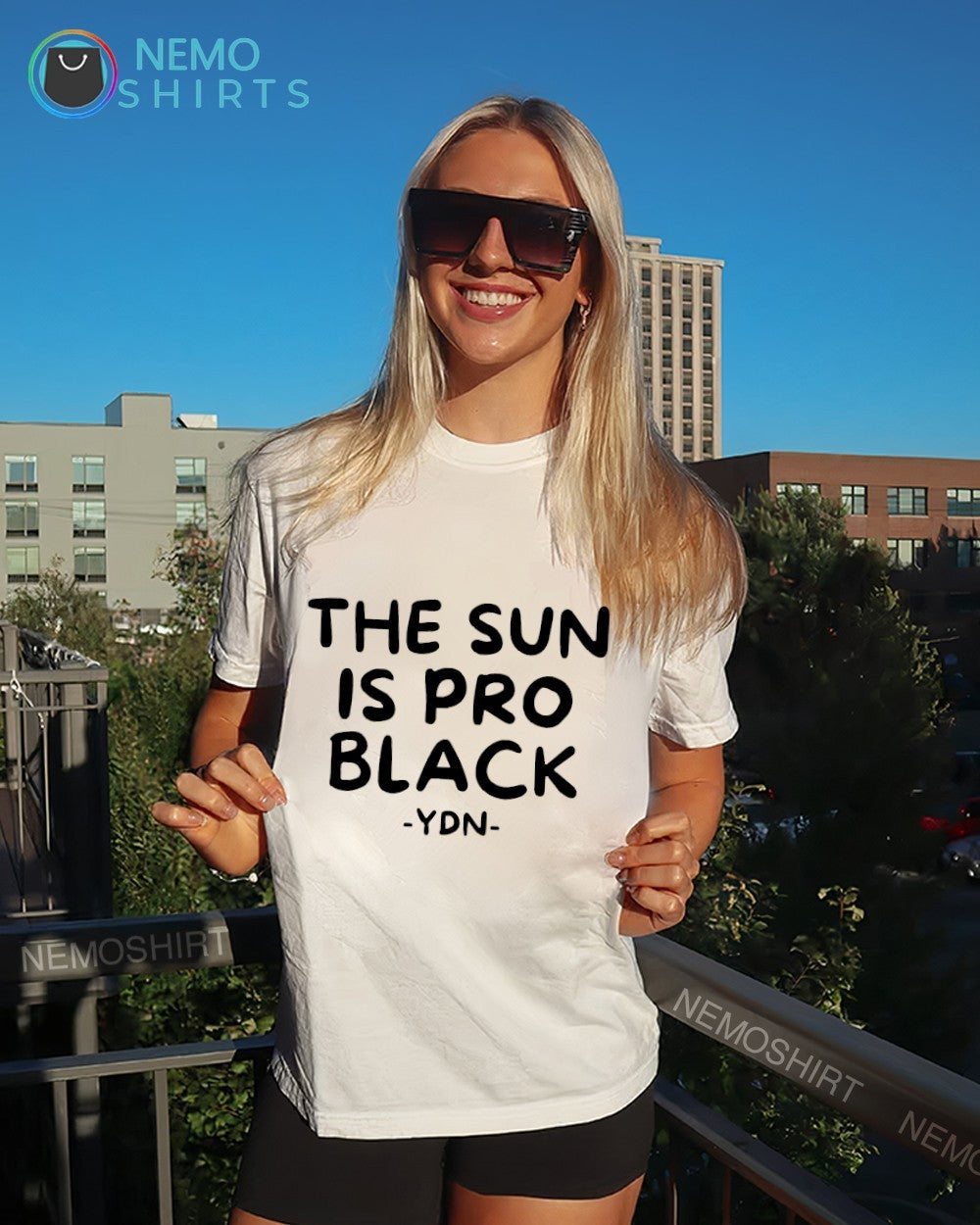 The sun is pro black YDN shirt