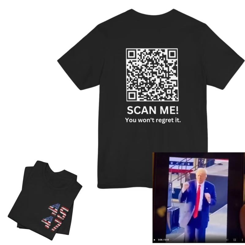 Trump YMCA QR Code Dance T-Shirt with Sound, Funny President Trump Shirt, Perfect Gift for Trump Supporters, High-Quality...