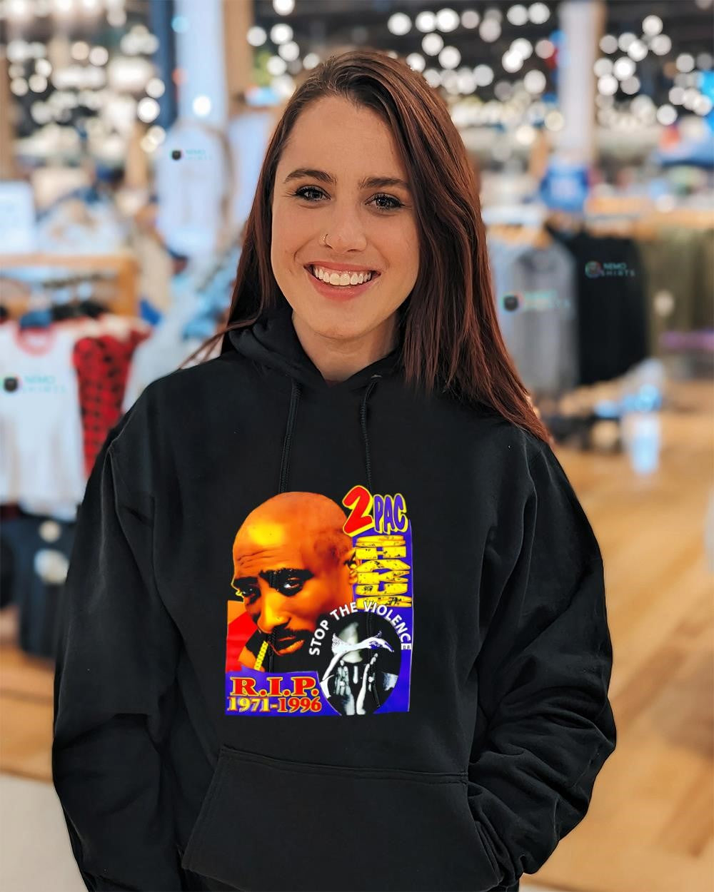 Tupac Shakur 2pac stop the violence R.I.P. 1971-1996 shirt