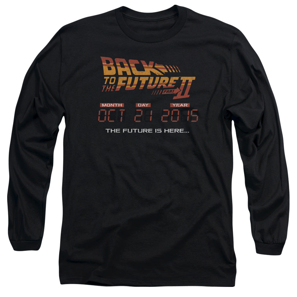 Back To The Future Ii Future Is Here Mens Long Sleeve Shirt Black Hoodie, Sweatshirt | CiraTrend.com (Image 2)