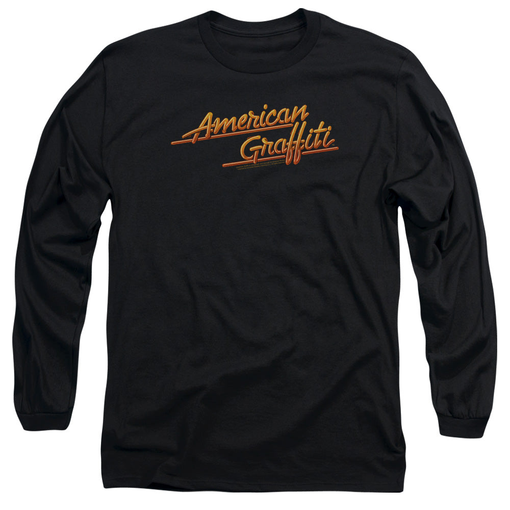 American Graffiti Neon Logo Mens Long Sleeve Shirt Black Hoodie, Sweatshirt | CiraTrend.com (Image 1)