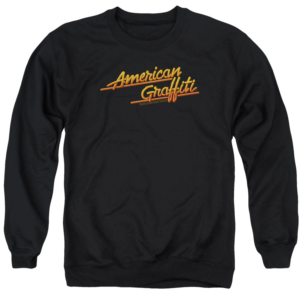 American Graffiti Neon Logo Mens Crewneck Sweatshirt Black T-Shirts, Hoodie | CiraTrend.com (Image 2)