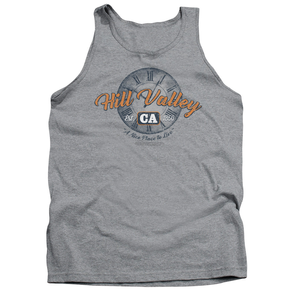 Back To The Future Hill Valley Mens Tank Top Shirt Athletic Heather Hoodie, Sweatshirt | CiraTrend.com (Image 1)