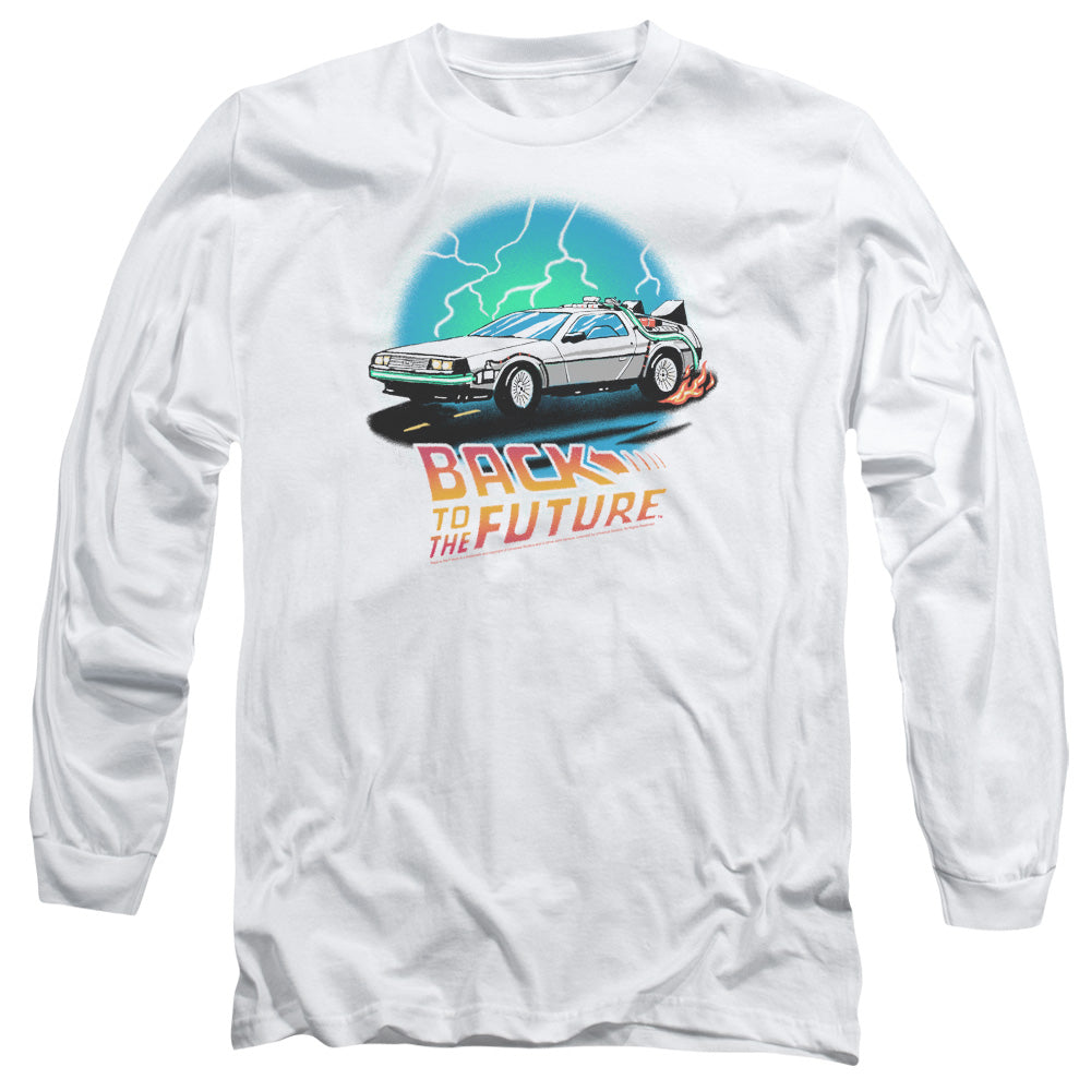 Back To The Future Bttf Airbrush Mens Long Sleeve Shirt White Hoodie, Sweatshirt | CiraTrend.com