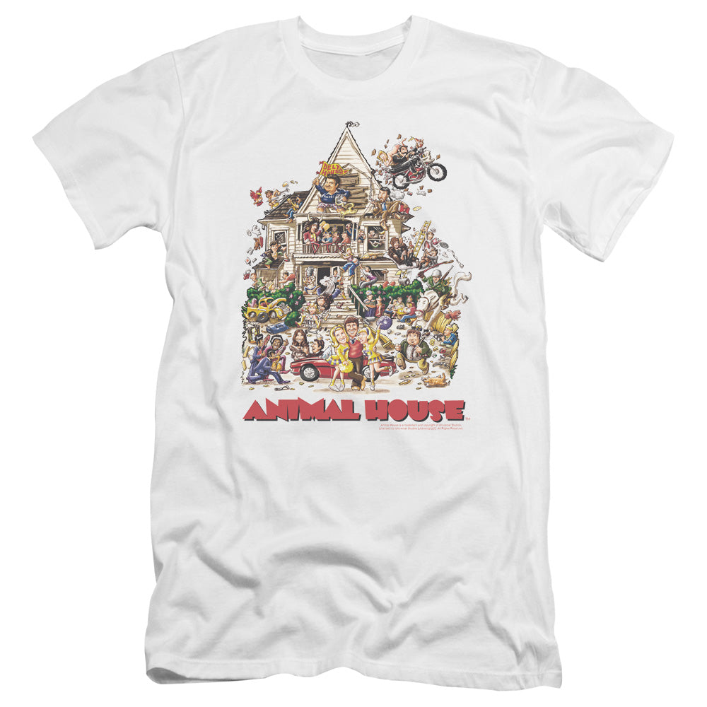 Animal House Poster Art Premium Bella Canvas Slim Fit Mens T Shirt White Hoodie, Sweatshirt | CiraTrend.com (Image 2)