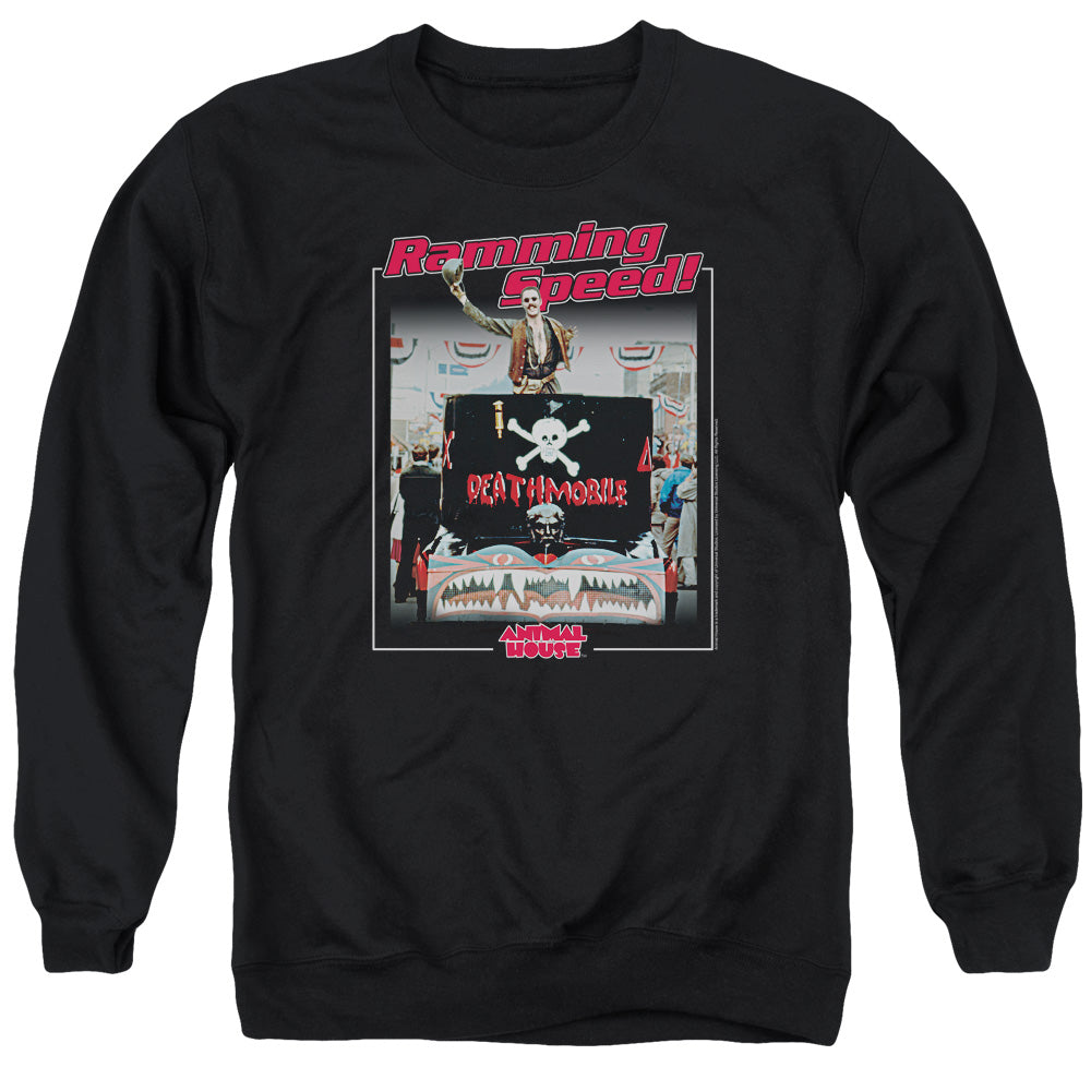 Animal House Ramming Speed Mens Crewneck Sweatshirt Black T-Shirts, Hoodie | CiraTrend.com (Image 1)