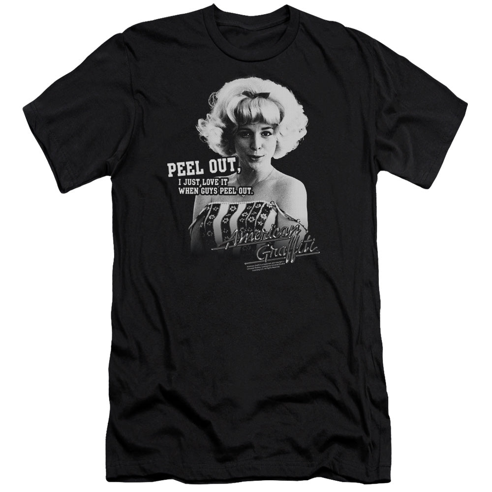 American Graffiti Peel Out Premium Bella Canvas Slim Fit Mens T Shirt Black Hoodie, Sweatshirt | CiraTrend.com (Image 1)