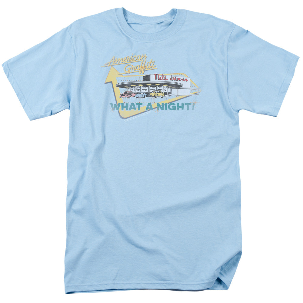 American Graffiti Mels Drive In Mens T Shirt Light Blue Light Blue Hoodie, Sweatshirt | CiraTrend.com (Image 1)