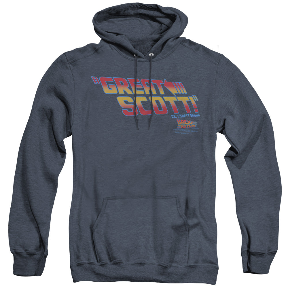 Back To The Future Great Scott Mens Heather Hoodie Navy T-Shirts, Sweatshirt | CiraTrend.com (Image 3)