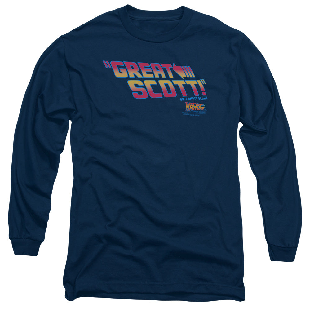 Back To The Future Great Scott Mens Long Sleeve Shirt Navy Navy Hoodie, Sweatshirt | CiraTrend.com (Image 1)