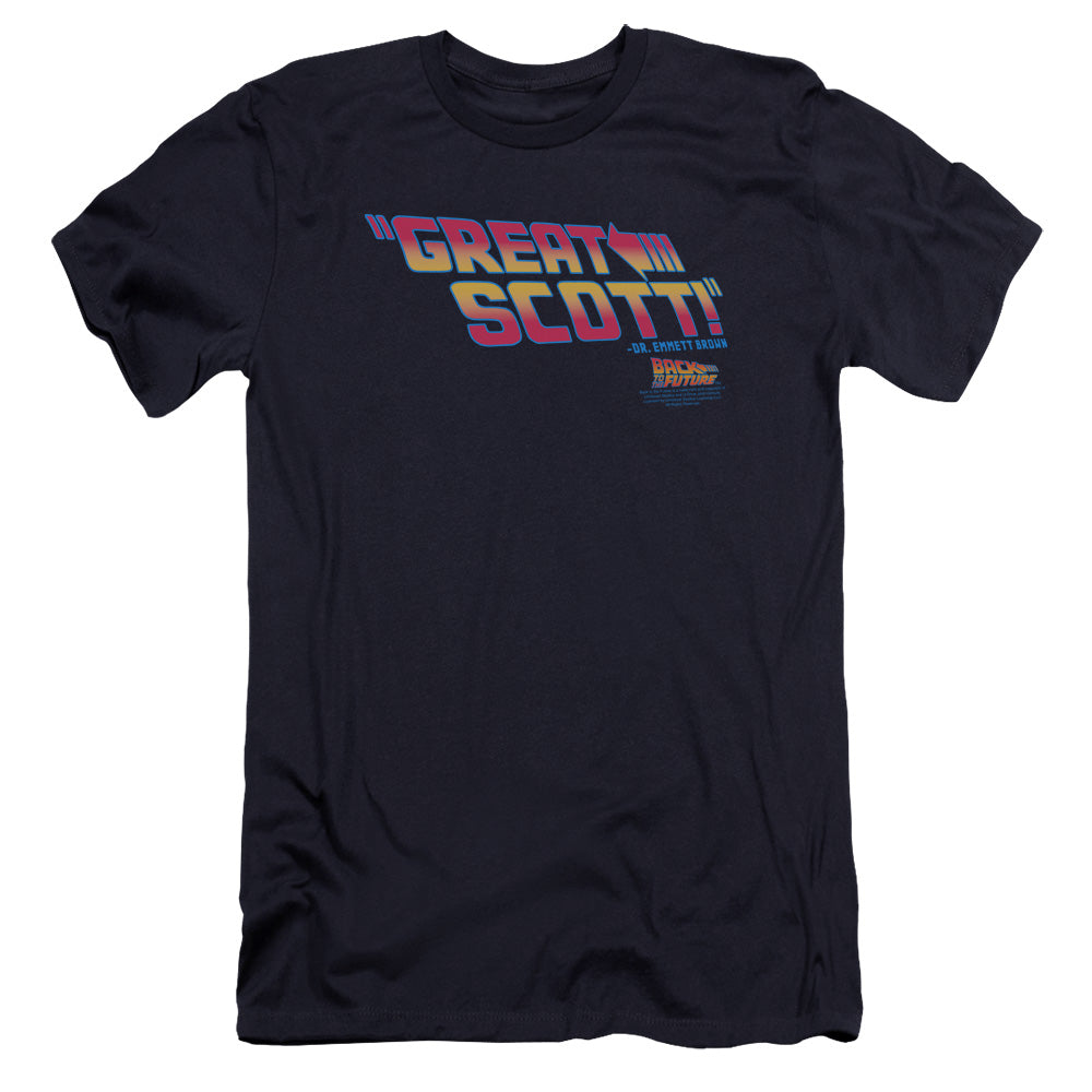 Back To The Future Great Scott Premium Bella Canvas Slim Fit Mens T Shirt Navy Blue Hoodie, Sweatshirt | CiraTrend.com