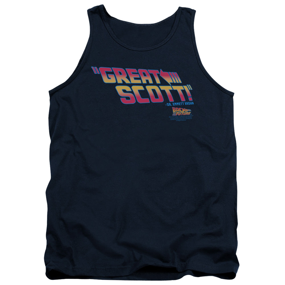 Back To The Future Great Scott Mens Tank Top Shirt Navy Blue Hoodie, Sweatshirt | CiraTrend.com