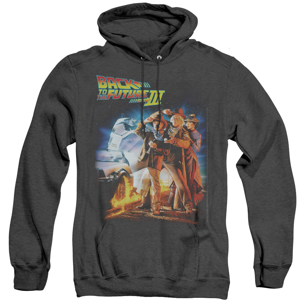 Back To The Future Iii Poster Mens Heather Hoodie Black T-Shirts, Sweatshirt | CiraTrend.com (Image 3)
