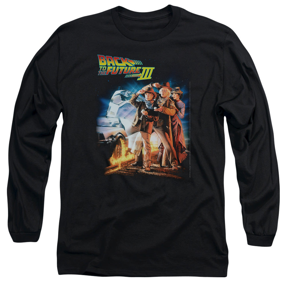 Back To The Future Iii Poster Mens Long Sleeve Shirt Black Black Hoodie, Sweatshirt | CiraTrend.com (Image 3)